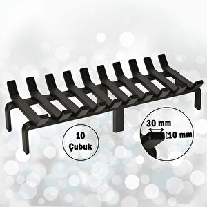 Şömine Izgarası 10 Çubuklu 60 Cm X 32 Cm Ekstra Dar Gözlü Izgara