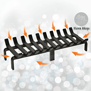 Şömine Izgarası 10 Çubuklu 60 Cm X 32 Cm Ekstra Dar Gözlü Izgara