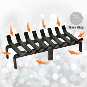 Şömine Izgarası 8 Çubuklu 48 Cm X 32 Cm Ekstra Dar Gözlü Izgara