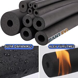 Kauçuk Boru İzolasyonu 1/2" İç Çap 22mm, 13mm Kalınlık, 2mt Boru Kılıfı