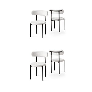 Alfa Metal Mutfak Sandalyesi 4 Lü Set Krem