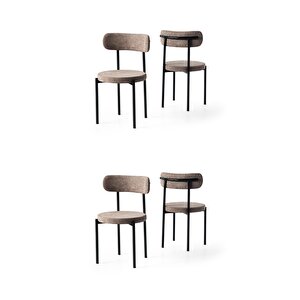 Alfa Metal Mutfak Sandalyesi 4 Lü Set Kahve