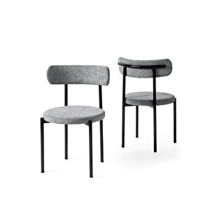 Alfa Metal Mutfak Sandalyesi 2 Li Set Siyah
