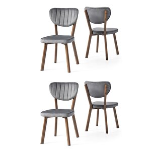 Star Demir Mutfak Sandalyesi 4 Lü Set Gri