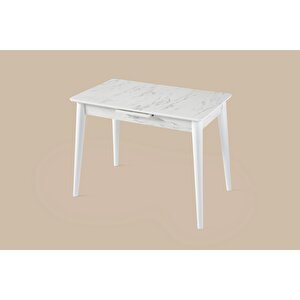 Melisa Mdf Highgloss Açılır Mutfak Masası 60x100 Beyaz