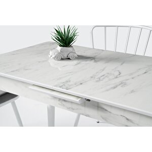 Melisa Mdf Highgloss Açılır Mutfak Masası 60x100 Beyaz