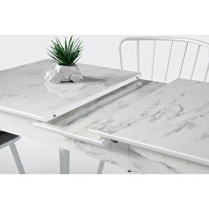 Melisa Mdf Highgloss Açılır Mutfak Masası 60x100 Beyaz
