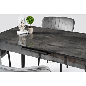 Melisa Mdf Highgloss Açılır Mutfak Masası 60x100 Siyah