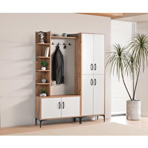 Anka Kapaklı Askılıklı Raflı Portmanto Ayakkabılık 150cm