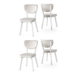 Star Demir Mutfak Sandalyesi 4 Lü Set Krem