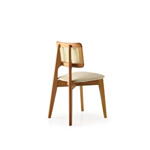 Zion Ahşap Naturel Mutfak Sandalyesi 2 Li Set