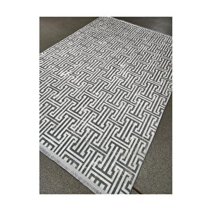 Halıcı Mustafa Mdl-905 Gri Deri Taban Dijital Baskı Halı Salon Oturma Odası Halısı 180x250 cm