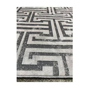 Halıcı Mustafa Mdl-905 Gri Deri Taban Dijital Baskı Halı Salon Oturma Odası Halısı 180x250 cm