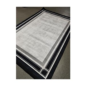 Halıcı Mustafa Mdl-801 Gri Deri Taban Dijital Baskı Halı Salon Oturma Odası Halısı 200x290 cm