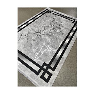 Halıcı Mustafa Mdl-325 Gri Deri Taban Dijital Baskı Halı Salon Oturma Odası Halısı