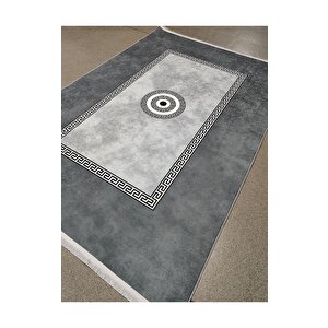 Halıcı Mustafa Mdl-910 Gri Deri Taban Dijital Baskı Halı Salon Oturma Odası Halısı 200x290 cm