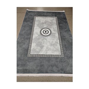 Halıcı Mustafa Mdl-910 Gri Deri Taban Dijital Baskı Halı Salon Oturma Odası Halısı 160x230 cm