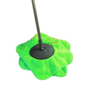 Turn | Welsoft Dönerli Mop Yedek Başlıklı Papas Mop Yeşil 35x35