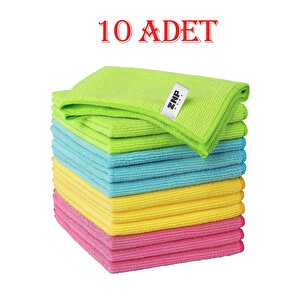Terry | Microfiber 10'lu 40x40 Mutfak Yer Banyo Temizleme Bezi