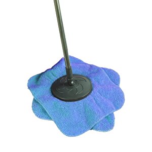 Turn | Welsoft Dönerli Mop Yedek Başlıklı Papas Mop Mavi 35x35