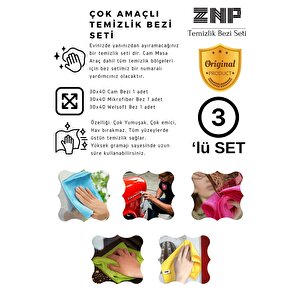 Cloth | Çok Amaçlı 3'lü Temizlik Bezi Seti 30x40 Cm