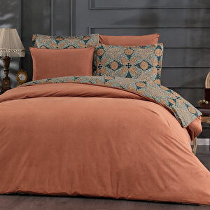 Home Premium Comfort Çift Kişilik Nevresim Takımı 6 Parça-kiremit