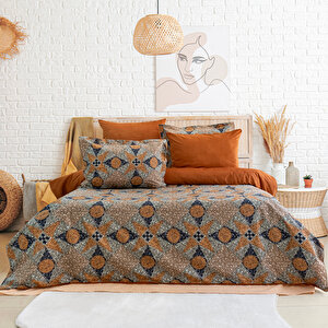 Home Premium Comfort Çift Kişilik Nevresim Takımı 6 Parça-kiremit