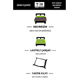 İpliği Boyalı Çift Taraflı Siyah Çarşafı Lastikli Çift Kişilik Nevresim Takımı