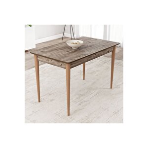 Lois Serisi Atlantik Çam 72x112 Mdf Pinotex Ayaklı Kaliteli Sabit Yemek Masası Atlantik Çam
