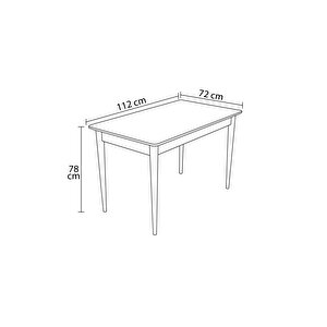 Lois Serisi Atlantik Çam 72x112 Mdf Pinotex Ayaklı Kaliteli Sabit Yemek Masası Atlantik Çam