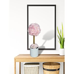 Yapay Çiçek Beyaz Metal Saksıda Bahardalı Japon Kiraz Çiçeği Ağacı 45*15cm