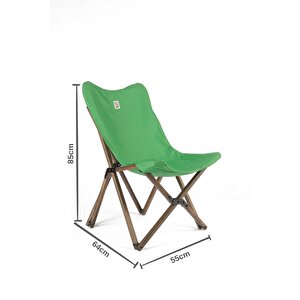 Ahşap Katlanır Masa Sandalye Seti Antrasit Iskelet Yeşil Kılıf -50x50x50 Masa