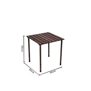 Ahşap Katlanır Masa Sandalye Seti Antrasit Iskelet Hardal Kılıf -50x50x50 Masa