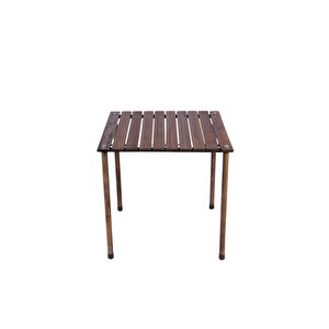 Ahşap Katlanır Masa Sandalye Seti Antrasit Iskelet Yeşil Kılıf -60x60x55 Masa