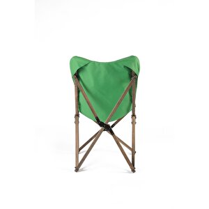 Ahşap Katlanır Masa Sandalye Seti Antrasit Iskelet Yeşil Kılıf -60x60x55 Masa