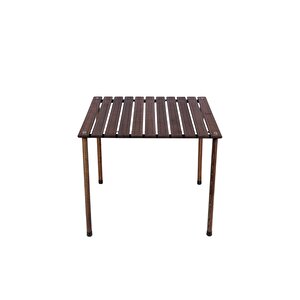 Ahşap Katlanır Masa Sandalye Seti Antrasit Iskelet Hardal Kılıf -70x70x55 Masa