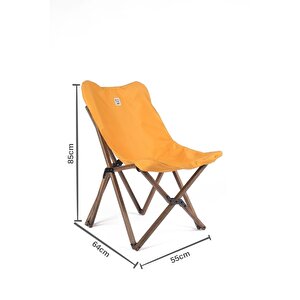 Ahşap Katlanır Masa Sandalye Seti Antrasit Iskelet Hardal Kılıf -70x70x55 Masa
