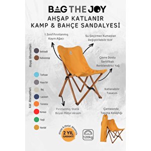 Ahşap Katlanır Masa Sandalye Seti Kahverengi Iskelet Hardal Kılıf -70x70x55 Masa