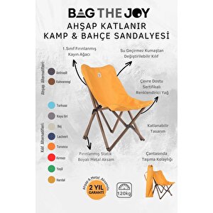 Ahşap Katlanır Masa Sandalye Seti Antrasit Iskelet Hardal Kılıf -60x60x55 Masa