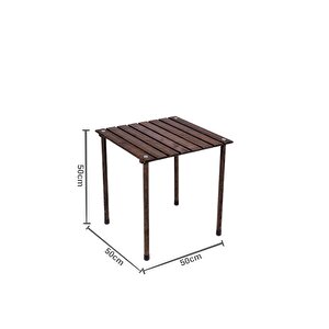Ahşap Katlanır Masa Sandalye Seti Antrasit Iskelet Turuncu Kılıf -50x50x50 Masa