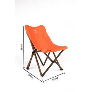 Ahşap Katlanır Masa Sandalye Seti Antrasit Iskelet Turuncu Kılıf -50x50x50 Masa