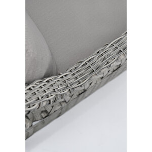 Deniz Rattan Puflu Bahçe Balkon Takımı 3+1+1 Gri