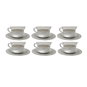 Kahve  Fincanı Set Gumus Sımlı Şık Desen , Cam Bardak Alüminyum
