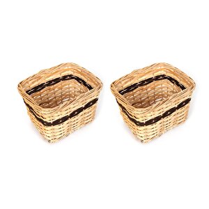 Hasır Sepet 2 Adet Orta Boy 21x14,5x14,7cm