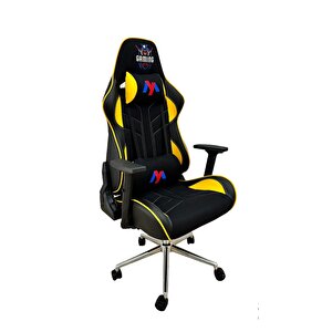 Gaming Profesyonel Oyuncu Bilgisayar Koltuğu Krom Ayaklı Açık Sarı