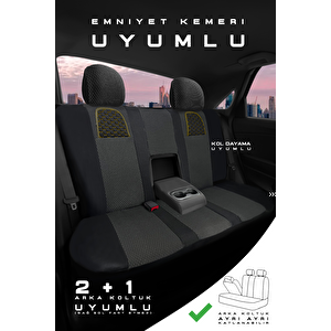 Ari Serisi Siyah Sarı Modüler Oto Koltuk Kılıfı Seti - Uyum Ve Dayanıklılık