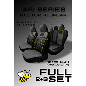 Ari Serisi Siyah Sarı Modüler Oto Koltuk Kılıfı Seti - Uyum Ve Dayanıklılık