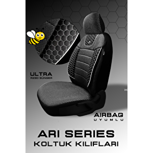 Ari Serisi Siyah Beyaz Modüler Oto Koltuk Kılıfı Seti - Uyum Ve Dayanıklılık