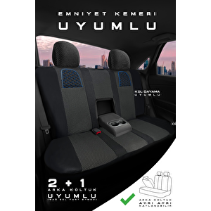Ari Serisi Siyah Mavi Modüler Oto Koltuk Kılıfı Seti - Uyum Ve Dayanıklılık