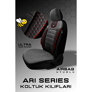 Ari Serisi Siyah Kırmızı Modüler Oto Koltuk Kılıfı Seti - Uyum Ve Dayanıklılık